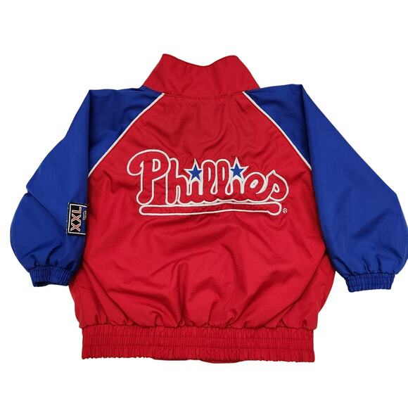 Vintage MLB Philadelphia Phillies Baby Windbreaker Jacket Kid Athlete, 3-6 Month - Picture 1 of 14